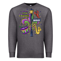 Charcoal Heather new orleans mardi gras streets Premium Sweatshirt - MaliasSmallBusiness