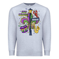 Heather Grey new orleans mardi gras streets Premium Sweatshirt - MaliasSmallBusiness