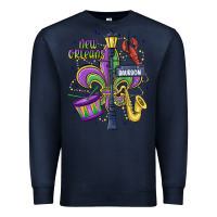 Navy new orleans mardi gras streets Premium Sweatshirt - MaliasSmallBusiness