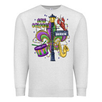 Oatmeal Heather new orleans mardi gras streets Premium Sweatshirt - MaliasSmallBusiness
