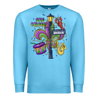 Ocean Blue new orleans mardi gras streets Premium Sweatshirt - MaliasSmallBusiness