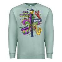 Seafoam new orleans mardi gras streets Premium Sweatshirt - MaliasSmallBusiness