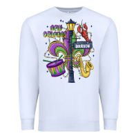 White new orleans mardi gras streets Premium Sweatshirt - MaliasSmallBusiness