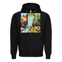 Black western rooster seamless pattern Zipper Hoodie - BundleAndBundleShop