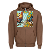 Chestnut western rooster seamless pattern Zipper Hoodie - BundleAndBundleShop