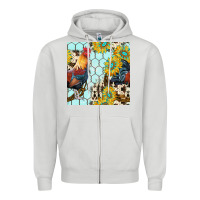 Dove Grey western rooster seamless pattern Zipper Hoodie - BundleAndBundleShop