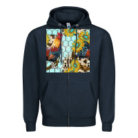 Navy western rooster seamless pattern Zipper Hoodie - BundleAndBundleShop
