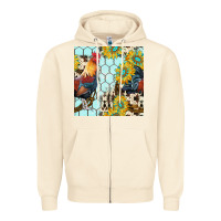 Sandshell western rooster seamless pattern Zipper Hoodie - BundleAndBundleShop