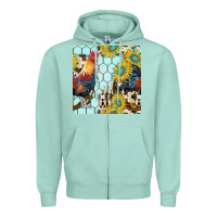 Seafoam western rooster seamless pattern Zipper Hoodie - BundleAndBundleShop