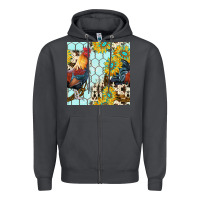 Smoke western rooster seamless pattern Zipper Hoodie - BundleAndBundleShop