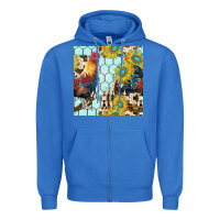 True Royal western rooster seamless pattern Zipper Hoodie - BundleAndBundleShop