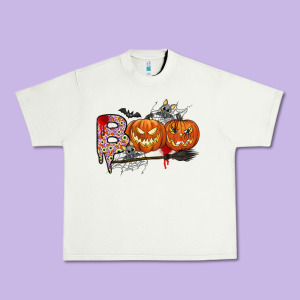 Boo Urban Heavy Tee Designed By Cowhidedigitalart