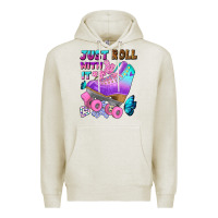 Oatmeal Heather just roll with it Premium Hoodie - BundleAndBundleShop