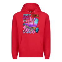 Red just roll with it Premium Hoodie - BundleAndBundleShop