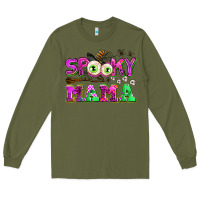 Army Green spooky mama Long Sleeve Tee - AdoDesignShop