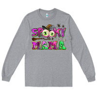 Heather Grey spooky mama Long Sleeve Tee - AdoDesignShop