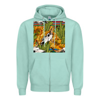 Seafoam western bull skull seamless pattern Zipper Hoodie - BundleAndBundleShop