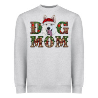 Heather Grey christmas  white shepherd dog mom Heavyweight Sweatshirt - RanaPortraitStore