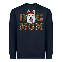 Navy christmas  white shepherd dog mom Heavyweight Sweatshirt - RanaPortraitStore