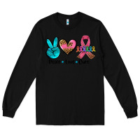 Black peace love  cure Long Sleeve Tee - AdoDesignShop