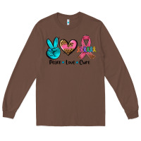 Chestnut peace love  cure Long Sleeve Tee - AdoDesignShop