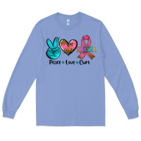 Colony Blue peace love  cure Long Sleeve Tee - AdoDesignShop