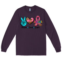Plum peace love  cure Long Sleeve Tee - AdoDesignShop