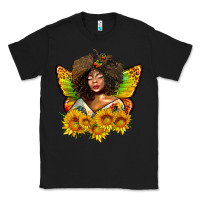 Black butterfly afro woman juneteenth Classic Tee - AdoDesignShop