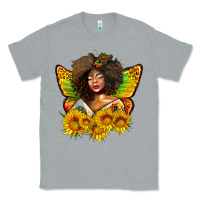 Heather Grey butterfly afro woman juneteenth Classic Tee - AdoDesignShop
