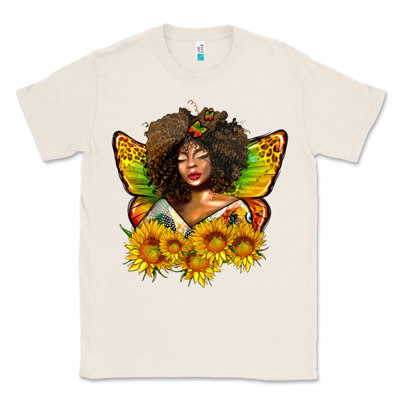 Butterfly Afro Woman Juneteenth Classic Tee by AdoDesignShop | Teevron