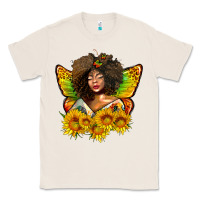 Natural butterfly afro woman juneteenth Classic Tee - AdoDesignShop