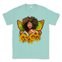 Seafoam butterfly afro woman juneteenth Classic Tee - AdoDesignShop