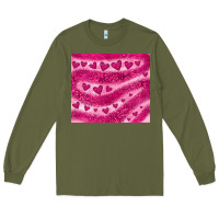 Army Green pink glitter heart Long Sleeve Tee - JahusDesignShop