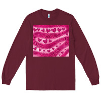Burgundy pink glitter heart Long Sleeve Tee - JahusDesignShop