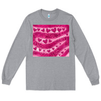 Heather Grey pink glitter heart Long Sleeve Tee - JahusDesignShop