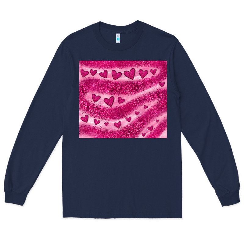 Pink Glitter Heart Long Sleeve Tee by JahusDesignShop | Teevron