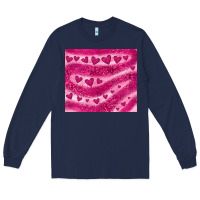 Navy pink glitter heart Long Sleeve Tee - JahusDesignShop