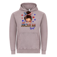 All American Girl Messy Bun Vintage Hoodie | Teevron