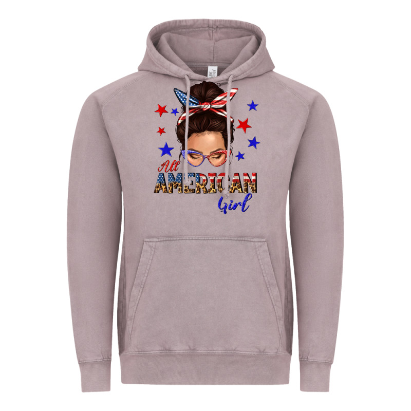 All American Girl Messy Bun Vintage Hoodie by texasbilliewilder | Teevron