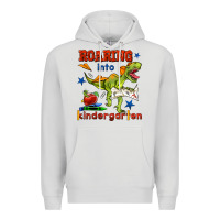 Dove Grey roaring into kindergarten Premium Hoodie - BundleAndBundleShop