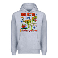 Heather Grey roaring into kindergarten Premium Hoodie - BundleAndBundleShop