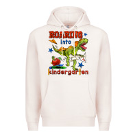 Pale Pink roaring into kindergarten Premium Hoodie - BundleAndBundleShop