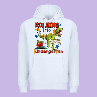 Roaring Into Kindergarten Premium Hoodie Designed By Bundleandbundleshop