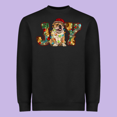 Bulldog Christmas Joy Heavyweight Sweatshirt Designed By Ranaportraitstore