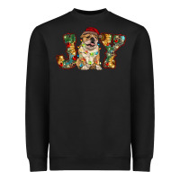 Black bulldog christmas joy Heavyweight Sweatshirt - RanaPortraitStore