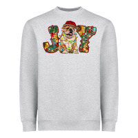 Heather Grey bulldog christmas joy Heavyweight Sweatshirt - RanaPortraitStore