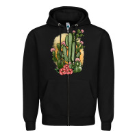 Black cactus Zipper Hoodie - JahusDesignShop