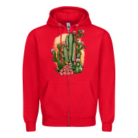 Red cactus Zipper Hoodie - JahusDesignShop