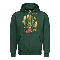 Sports Green cactus Zipper Hoodie - JahusDesignShop