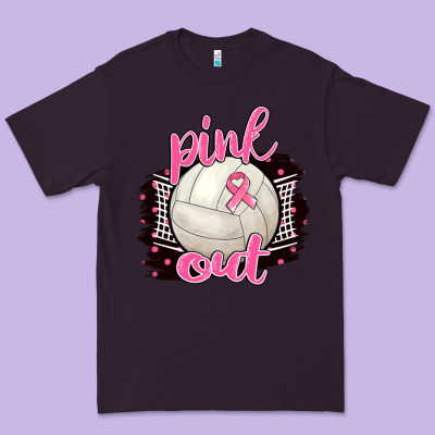 Pink Out Volleyball Premium Tee Designed By Barkaloodesign